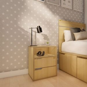 Mesa luz Melamina Moderno 2 cajones Lopy - SILVINA C (16)