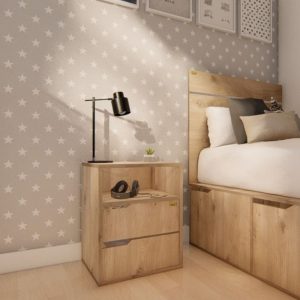 Mesa luz Melamina Moderno 2 cajones Lopy - SILVINA C (22)