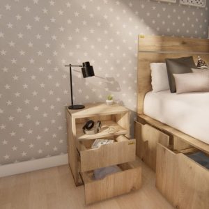 Mesa luz Melamina Moderno 2 cajones Lopy - SILVINA C (23)