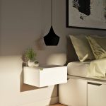 Mesa luz flotante melamina 1 cajón Moderno Loy