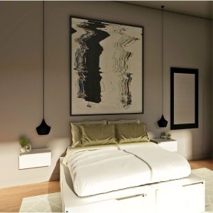 Mesa luz flotante melamina 1 cajón Moderno Loy - SILVINA C (3)