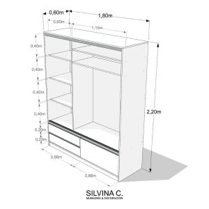 Placard puertas corredizas ropero zapatero 1,80 Lens - SILVINA C (9)