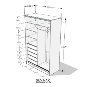 Placard ropero puertas corredizas zapatero 1,40 Lens - SILVINA C (1)