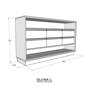 Rack Tv Moderno Melamina cajones Hans - SILVINA C (5)