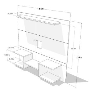 Rack Tv flotante living Moderno Melamina Mike - SILVINA C (4)