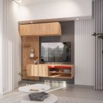 Rack tv flotante living Melamina Fila