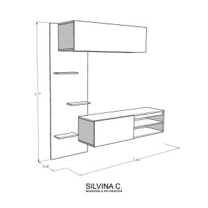 Rack tv flotante living Melamina Fila - SILVINA C (5)