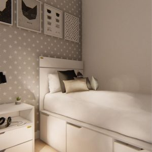 Respaldo cama Moderno 1 plaza Melamina Dier - SILVINA C (1)