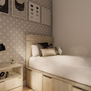 Respaldo cama Moderno 1 plaza Melamina Dier - SILVINA C (3)