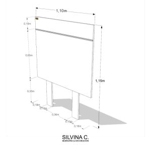 Respaldo cama Moderno 1 plaza Melamina Dier - SILVINA C (8)