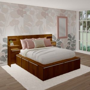 Respaldo cama Moderno con Mesas luz Led Melamina Day - SILVINA C (6)