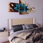 Respaldo cama Moderno luz led Melamina Mou