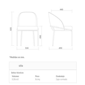 Silla Moderna tapizada diseño Fresh - SILVINA C - SILVINA C 44