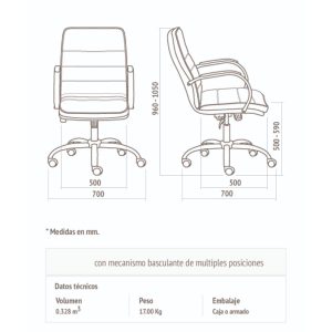 Silla escritorio PC oficina ergonómica baja Jazz - SILVINA C 6