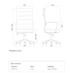 Silla escritorio ergonómica gerencial alta Eco - SILVINA C 53