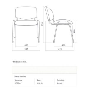 Silla escritorio oficina pc caño Aba - SILVINA C 32