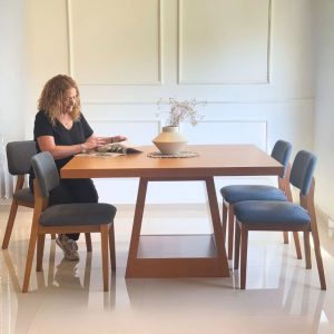 Mesa comedor cuadrada madera Moderna 1,35 Kair - SILVINA C