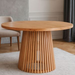 Mesa redonda comedor varillada madera Brasilia - SILVINA C 11