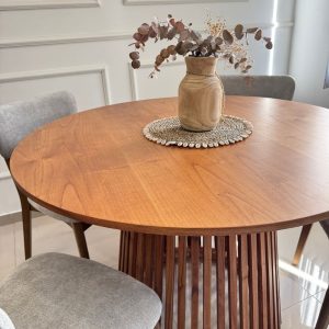 Mesa redonda comedor varillada madera Brasilia - SILVINA C (4)
