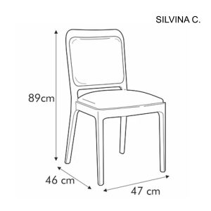 Silla tapizada medidas - SILVINA C