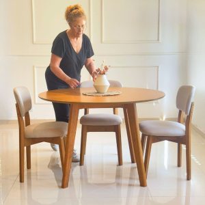 Mesa redonda comedor madera Grandis Maca - SILVINA C 121