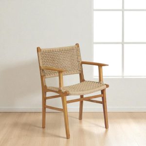 Silla puntera apoyabrazos esterilla madera Nórdica Bangkok - SILVINA C (1)