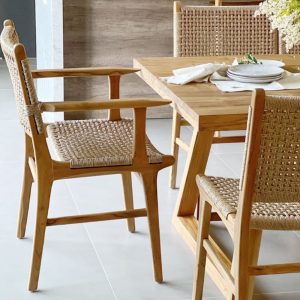 Silla puntera apoyabrazos esterilla madera Nórdica Bangkok - SILVINA C (2)