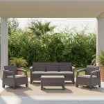 Juego jardín Simil ratán living exterior Cory