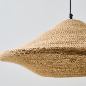 Lampara colgante techo fibra Seagrass Amarillo Malva - SILVINA C (7)