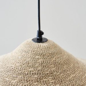 Lampara colgante techo fibra Seagrass Natural Malva - SILVINA C (12)