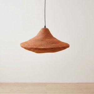 Lampara pantalla colgante fibra Seagrass Lacre Malva - SILVINA C (3)