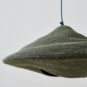 Lampara techo colgante fibra Seagrass verde Malva - SILVINA C (3)