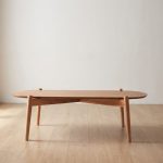 Mesa centro madera ovalada Moderna Lenga Mónaco