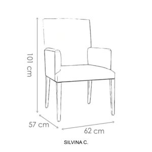 Sillón apoyabrazos puntera tapizado madera Juana - SILVINA C (1)