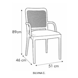 Sillón cabecera apoyabrazos madera esterilla Lulú - SILVINA C (1)