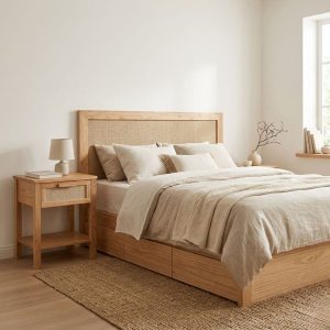 Mesa luz madera Nórdica arpillera Fiama - SILVINA C 11