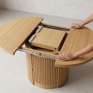 Mesa redonda extensible madera varillada Nativa - SILVINA C 11
