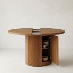 Mesa redonda extensible madera varillada Nativa