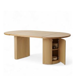 Mesa redonda extensible madera varillada Nativa - SILVINA C 9